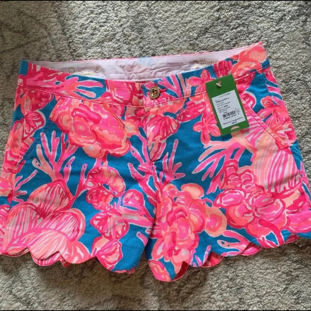 Lilly Pulitzer Buttercup Short Sz 2 Fan Tastic Pnk